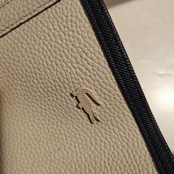 Lacoste Anna Reversible Two-Tone Tote Bag - Women's Black And Beige - Picture 5 of 7